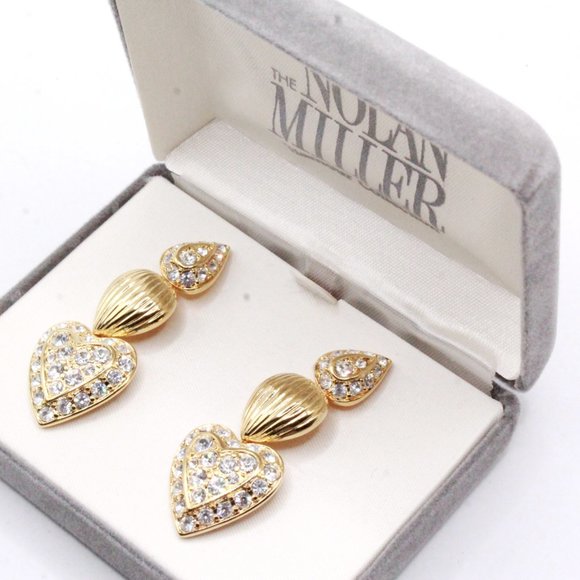 Nolan Miller NOS With Box Pave´Rhinestones Long Dangle Earrings - Picture 8 of 8